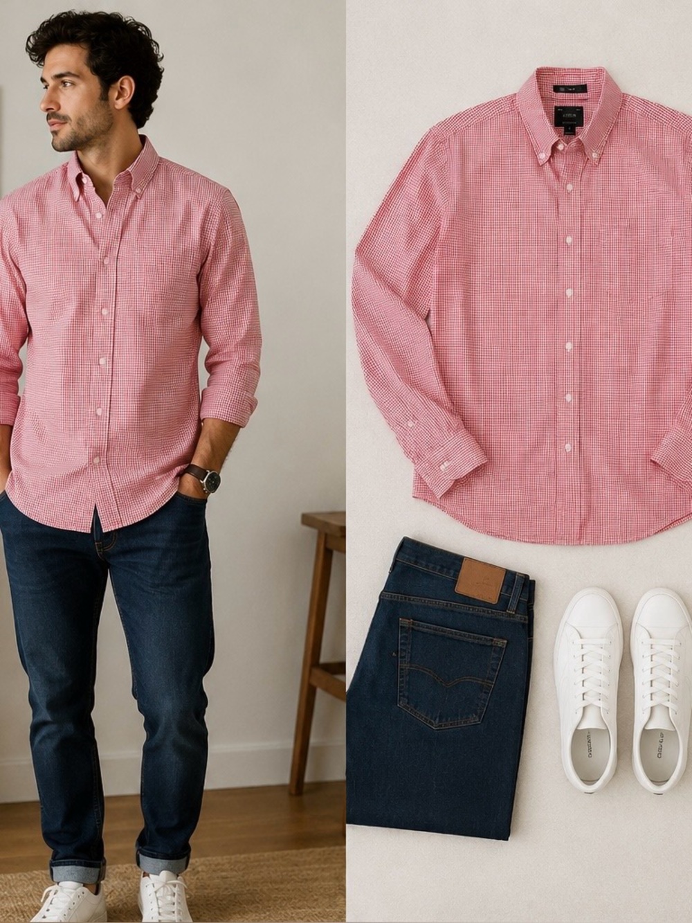 J. Crew Red Gingham Button-Down Shirt